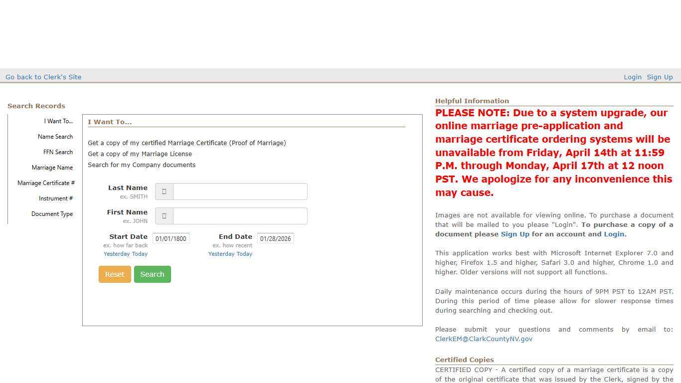 Records Search & Order System